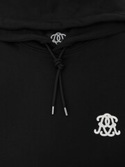 Reiss Black Conlin Monogram Cotton Oversized Hoodie - Image 7 of 7