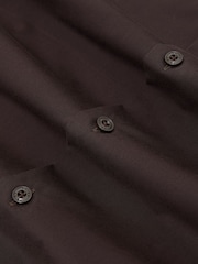 Reiss Chocolate Brown Powell Monogram Cotton Oversized Shirt - Image 6 of 6