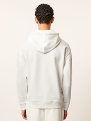 Reiss Off White Conlin Monogram Cotton Oversized Hoodie - Image 5 of 6