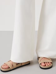 Hush Brown Sadie Suede Footbed Sandals - Image 1 of 4