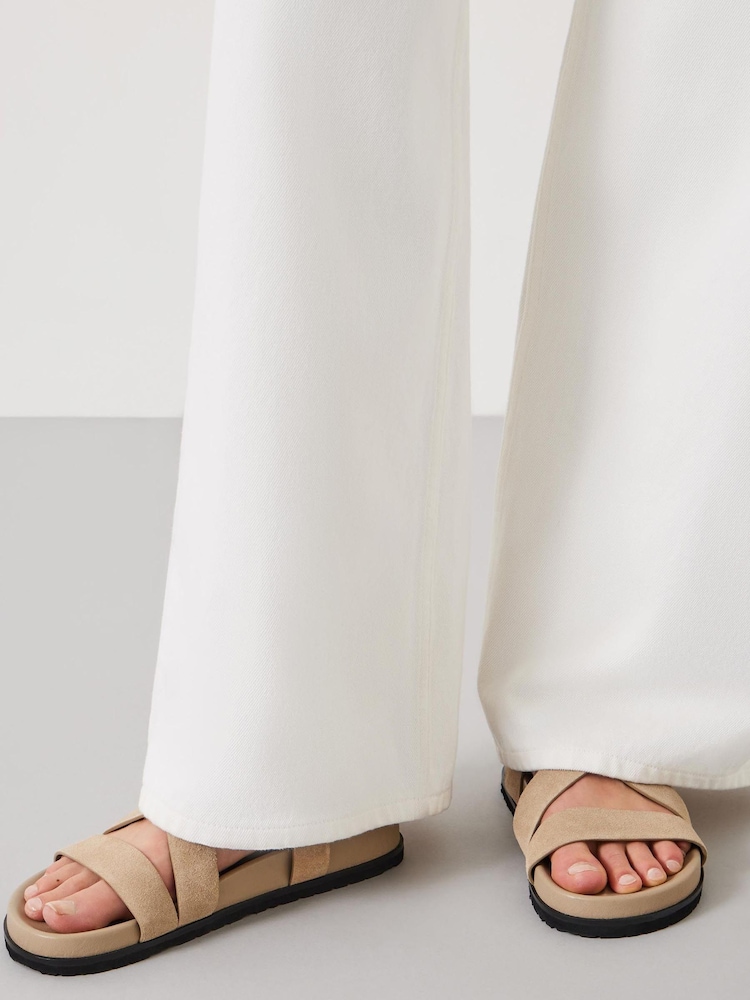 Hush Brown Sadie Suede Footbed Sandals - Image 1 of 4