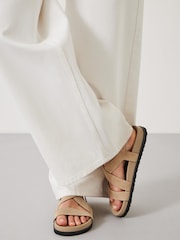 Hush Brown Sadie Suede Footbed Sandals - Image 2 of 4