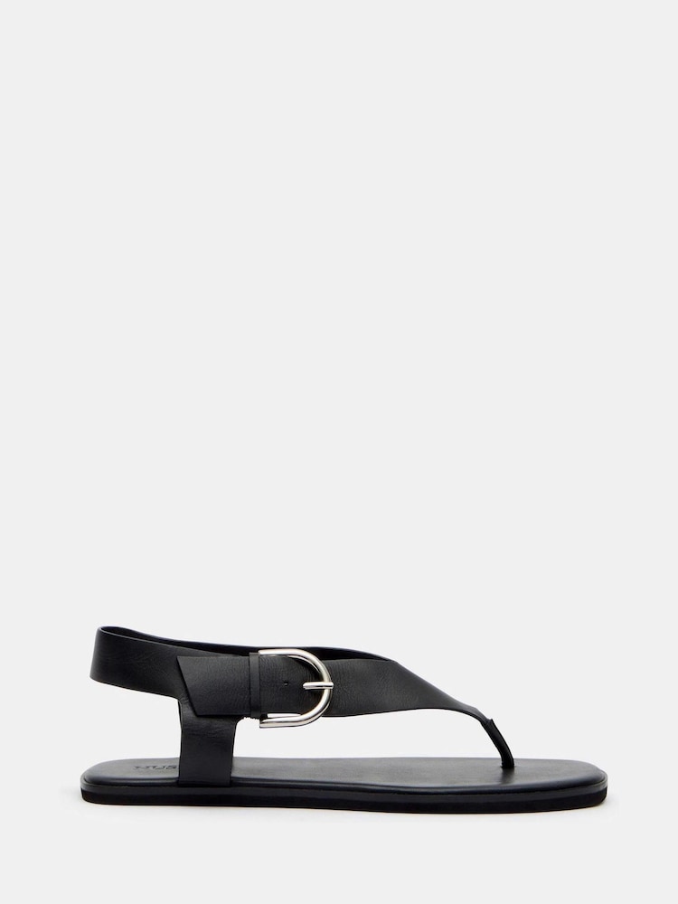 Hush Black Brinley Buckle Toe Post Sandals - Image 2 of 4