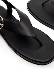 Hush Black Brinley Buckle Toe Post Sandals - Image 4 of 4