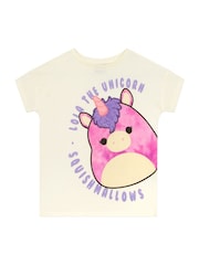 Character Cream Squishmallows Lola The Unicorn Fluffy Maine Print T-Shirt - Image 1 of 11