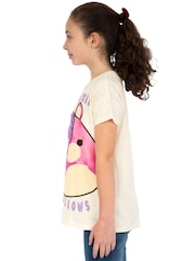 Character Cream Squishmallows Lola The Unicorn Fluffy Maine Print T-Shirt - Image 10 of 11
