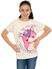 Character Cream Squishmallows Lola The Unicorn Fluffy Maine Print T-Shirt - Image 9 of 11