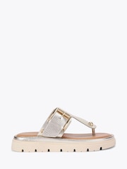 Gold - Carvela Comfort Pavilion T-Bar Mule Sandals - Bild 1 von 4