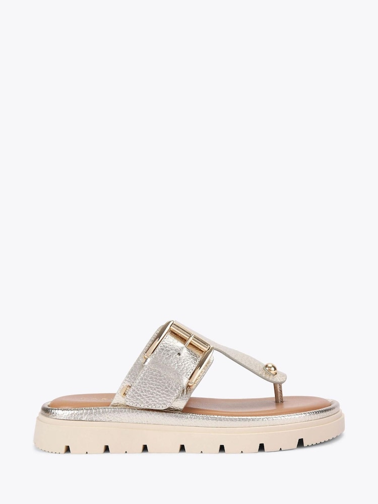 Gold - Carvela Comfort Pavilion T-Bar Mule Sandals - Bild 1 von 4