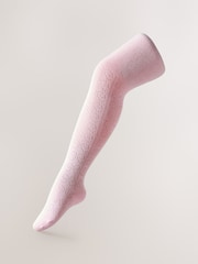 Baker by Ted Baker Pointelle Pink/White Tights 2 Pack - Image 2 of 5