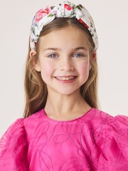 Baker by Ted Baker White Floral Knotted Headband - Imagen 1 de 6