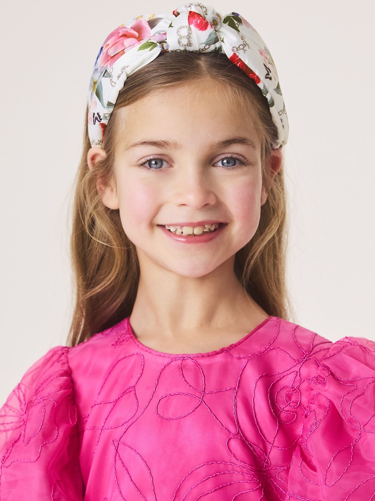 Baker by Ted Baker White Floral Knotted Headband - Imagen 1 de 6