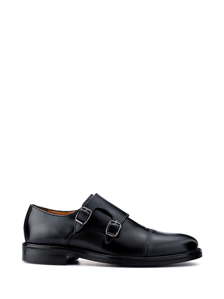 Jones Bootmaker Black Ollie Leather Monk Shoes - Image 2 of 5