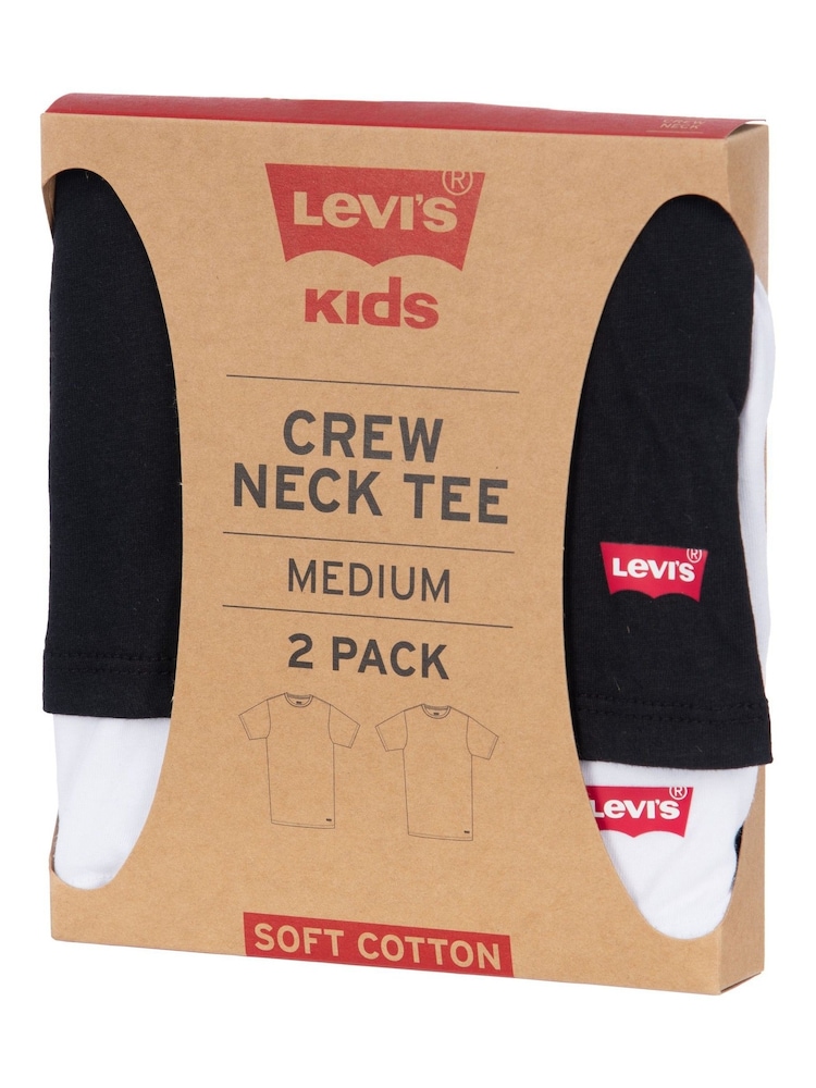 Levi's® Black Crew Neck T-Shirts 2 Pack - Image 2 of 4 Levi's® Black Crew Neck T-Shirts 2 Pack - Image 2 of 4