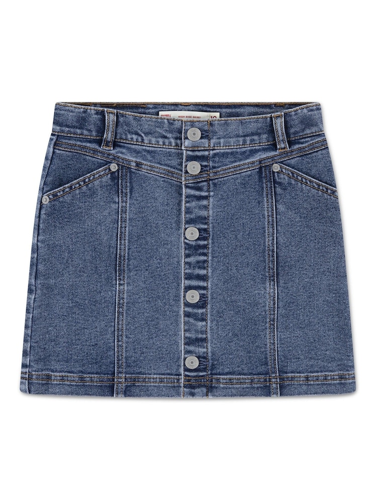 Levi's® Blue Button Front Denim Skirt - Image 1 of 1 Levi's® Blue Button Front Denim Skirt - Image 1 of 1