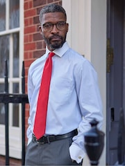 Savile Row Company Classic Fit Blue Window Check Cotton Winchester Double Cuff Formal Shirt - Image 2 of 5
