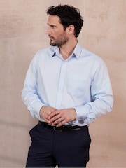 Savile Row Company Classic Fit Herringbone Double Cuff Formal 100% Cotton Shirt - Image 1 of 6