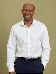 The Savile Row Company Slim Fit Single Cuff Two-Ply Cotton Gold Label Formal Shirt - Image 3 of 6