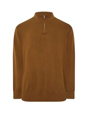 BadRhino Big & Tall Brown Milano Quarter Zip Knitted Jumper - Image 5 of 6