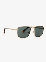 Superdry Gold Square Metal Aviator Sunglasses - Image 3 of 6