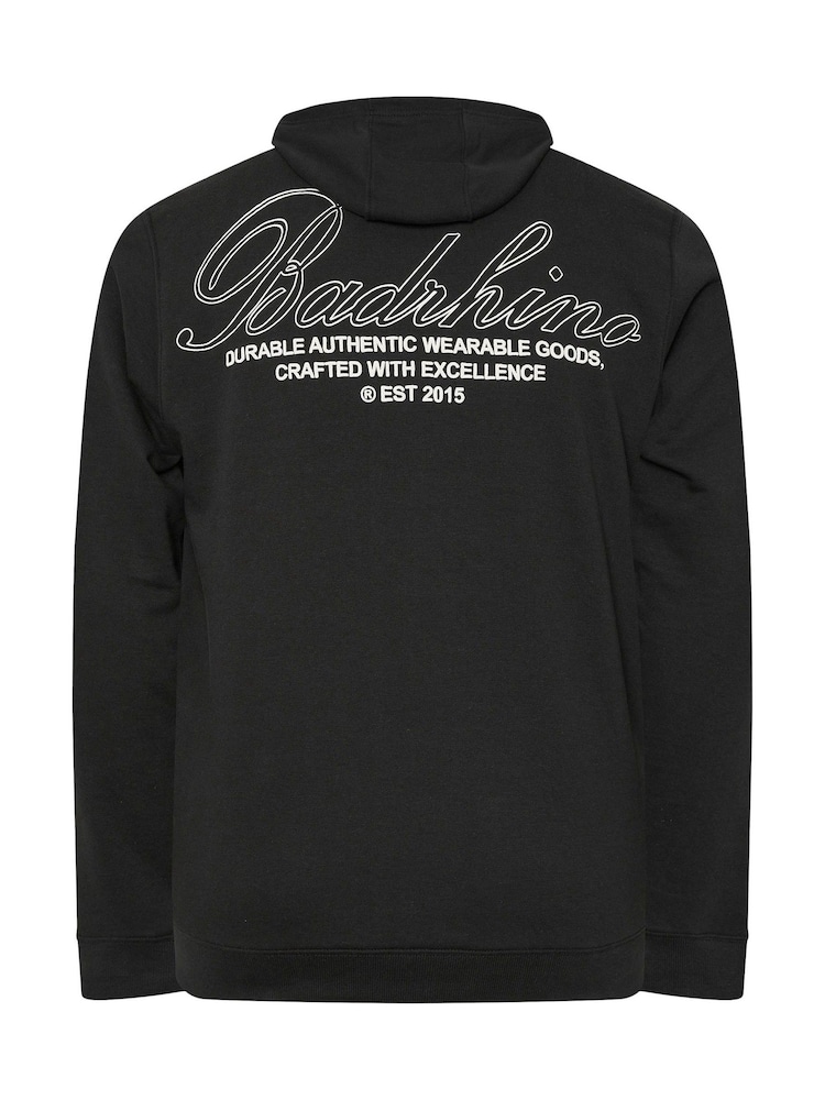 BadRhino Big & Tall Black B Print Zip Thru Jacket - Image 7 of 7