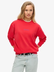 Superdry Red Core Logo City Graphic Print Crew Sweat top - Image 1 of 4