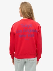 Superdry Red Core Logo City Graphic Print Crew Sweat top - Image 2 of 4