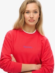 Superdry Red Core Logo City Graphic Print Crew Sweat top - Image 4 of 4