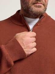 BadRhino Big & Tall Orange Milano Quarter Zip Knitted Jumper - Image 3 of 4