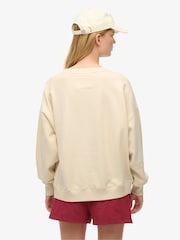 Superdry Cream Athletic Essentials Relaxed Crew Sweat top - Image 2 of 5