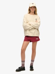 Superdry Cream Athletic Essentials Relaxed Crew Sweat top - Image 3 of 5