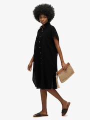 Superdry Black Oversized Midi Shirt Dress - Image 1 of 6