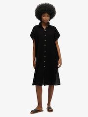 Superdry Black Oversized Midi Shirt Dress - Image 2 of 6