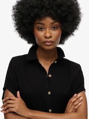 Superdry Black Oversized Midi Shirt Dress - Image 5 of 6