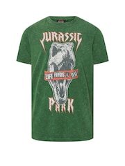 BadRhino Big & Tall Green Jurassic Park Print T-Shirt - Image 1 of 2