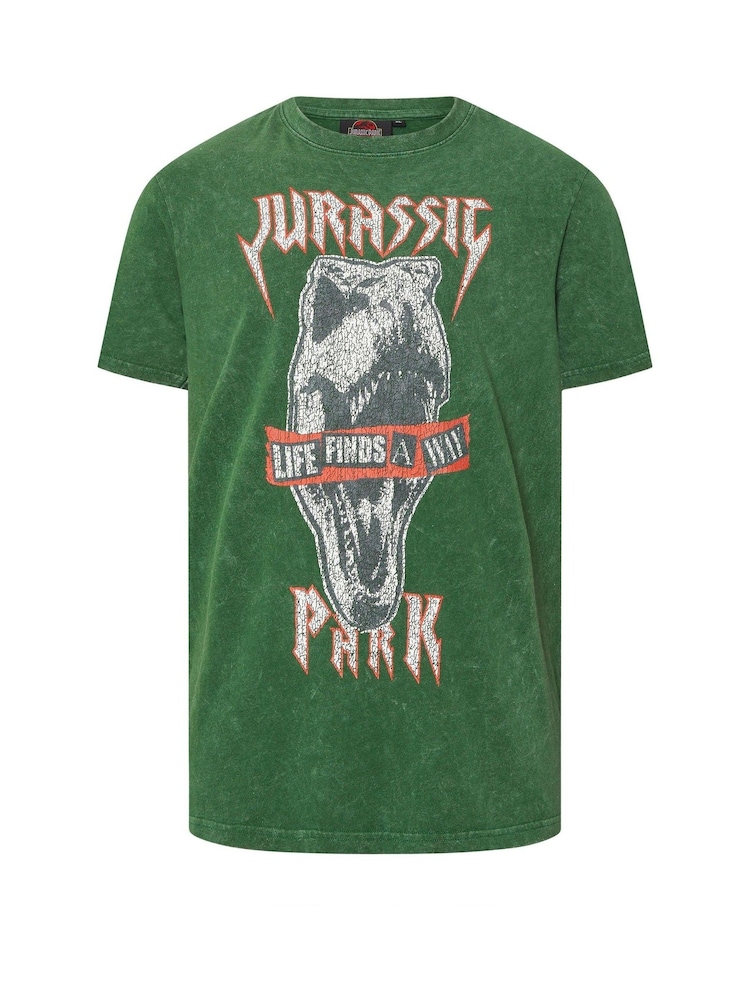 BadRhino Big & Tall Green Jurassic Park Print T-Shirt - Image 1 of 2