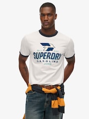 Superdry White Modern Industry Relaxed T-Shirt - Image 1 of 4
