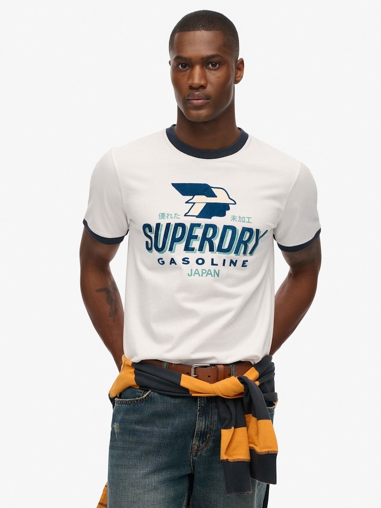 Superdry White Modern Industry Relaxed T-Shirt - Image 1 of 4