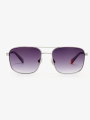 Superdry Grey Square Metal Aviator Sunglasses - Image 1 of 6