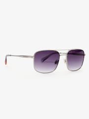 Superdry Grey Square Metal Aviator Sunglasses - Image 3 of 6