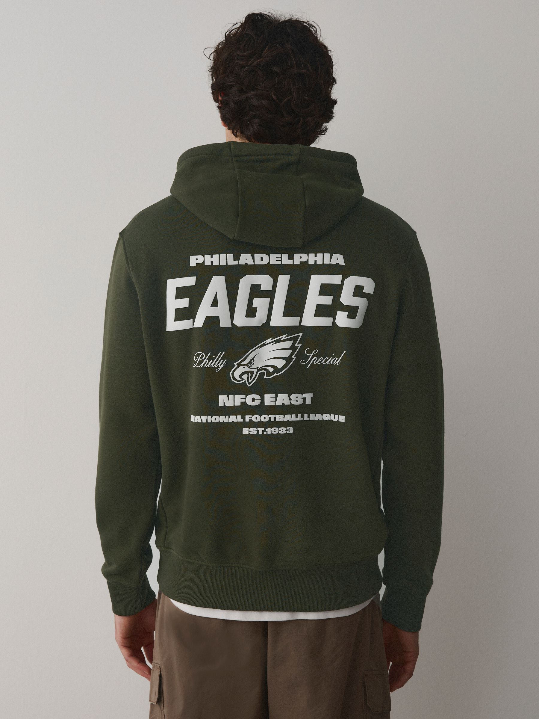 Buy Khaki Green NFL Philadelphia Eagles Graphic License Hoodie
