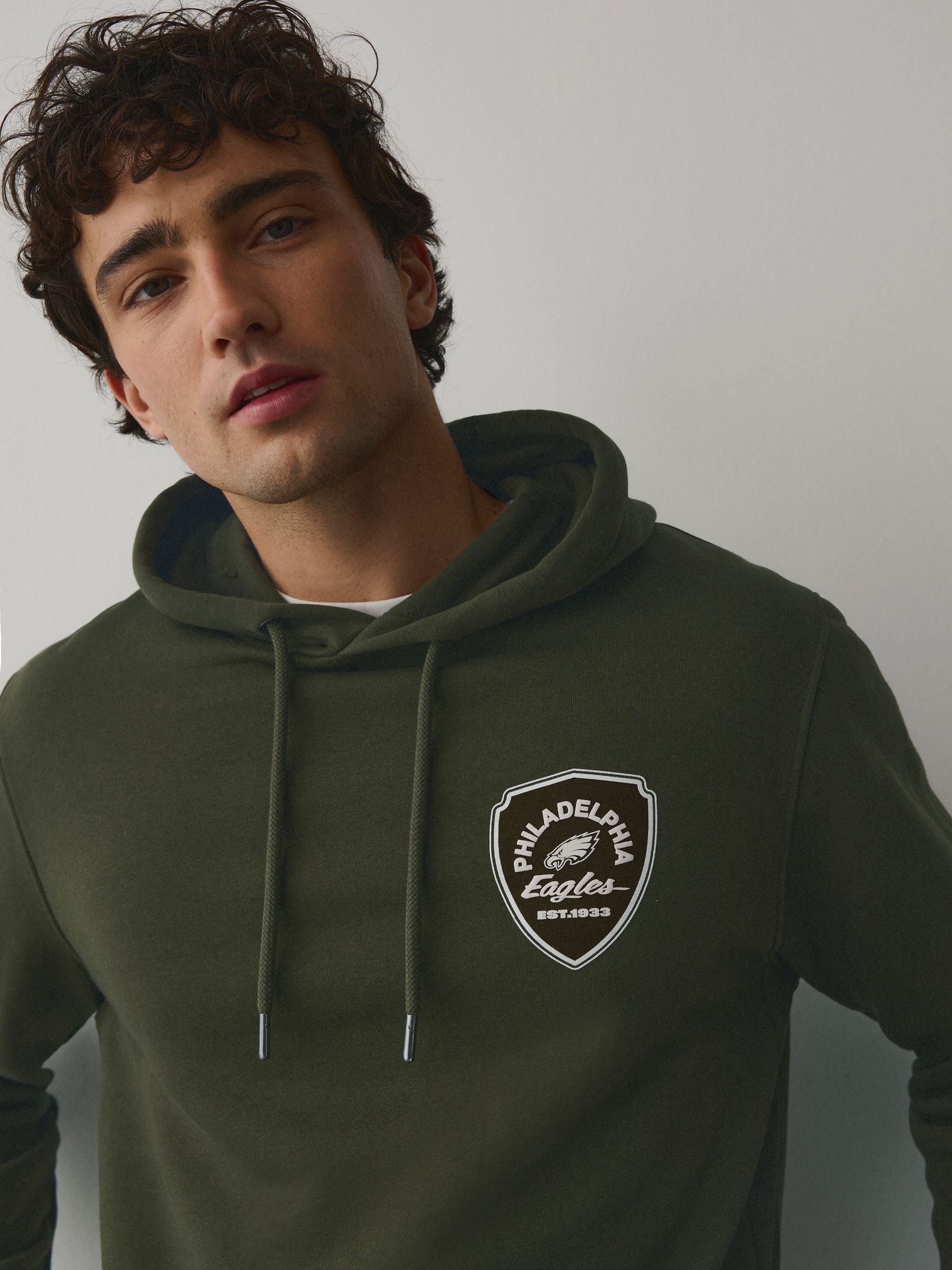 Buy Khaki Green NFL Philadelphia Eagles Graphic License Hoodie
