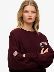 Superdry Red Athletic Essentials Relaxed Crew Sweatshirt - Image 3 of 5