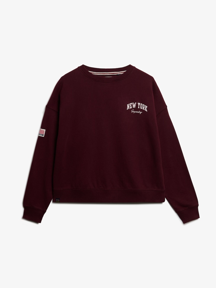 Superdry Red Athletic Essentials Relaxed Crew Sweatshirt - Image 5 of 5