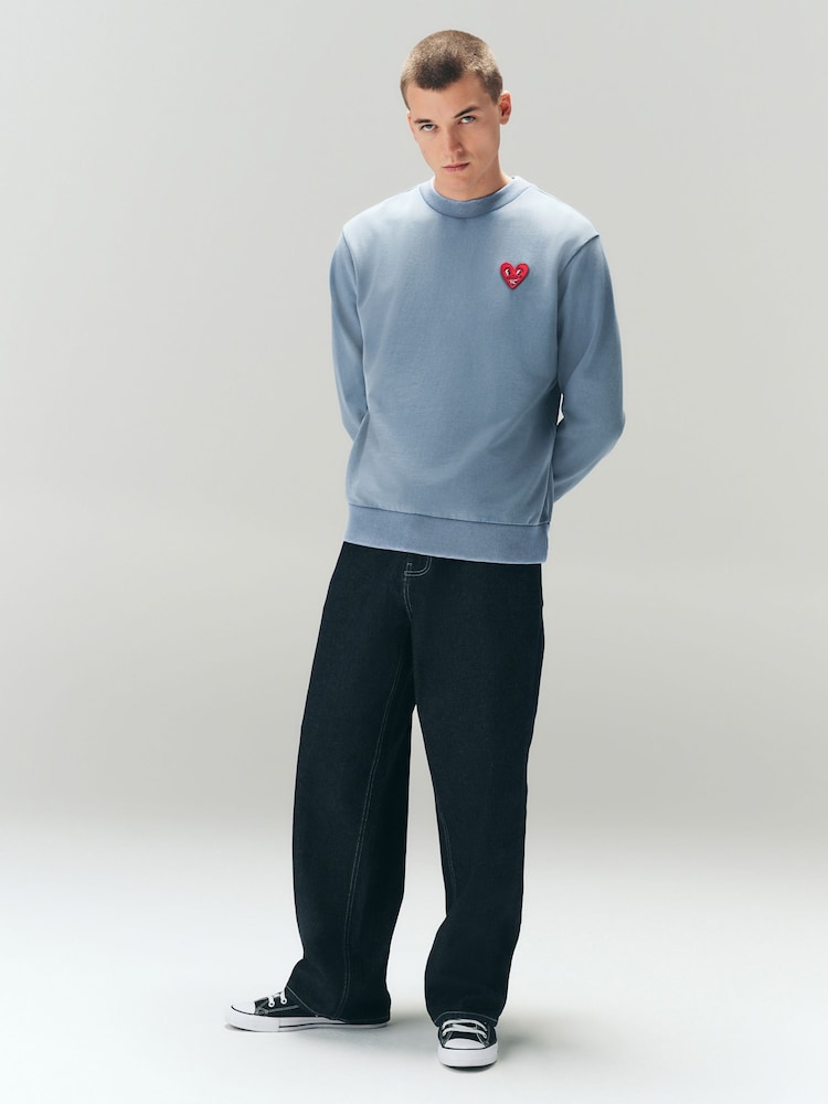 Blue Keith Haring Graphic Crew Neck Sweatshirt - Image 2 of 7