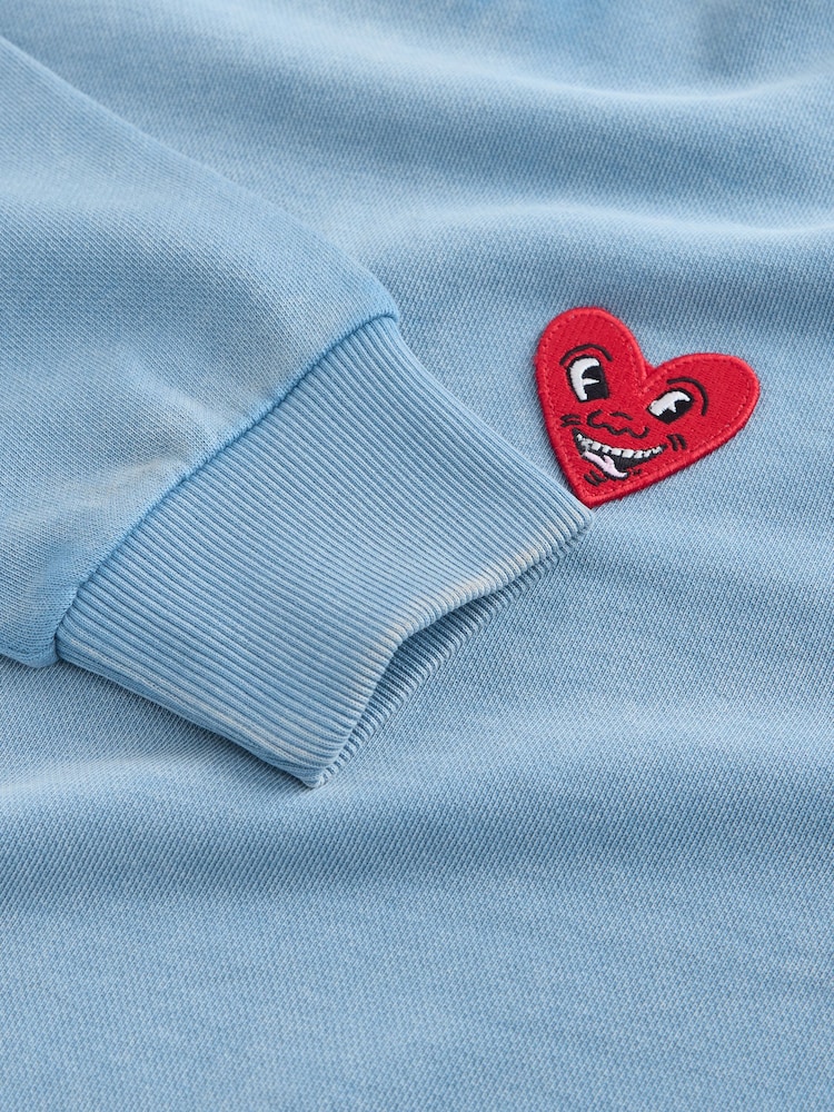 Blue Keith Haring Graphic Crew Neck Sweatshirt - Image 7 of 7