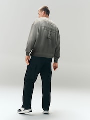 Grey Ombre Graphic Print Crew Neck Sweatshirt - Image 2 of 7