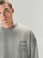 Grey Ombre Graphic Print Crew Neck Sweatshirt - Image 7 of 7