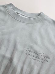 Harmaa Liukuväri - Graafinen printti; kuvio Pyöreä kaula-aukko Collegepaita - Kuva 8 / 9