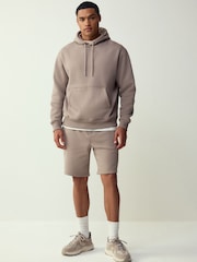 Neutral Stone Regular Fit Heavyweight Cotton Rich Jersey Hoodie - Image 3 of 7